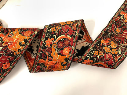 Vintage Embroidered Indian Design Jacquard Trim