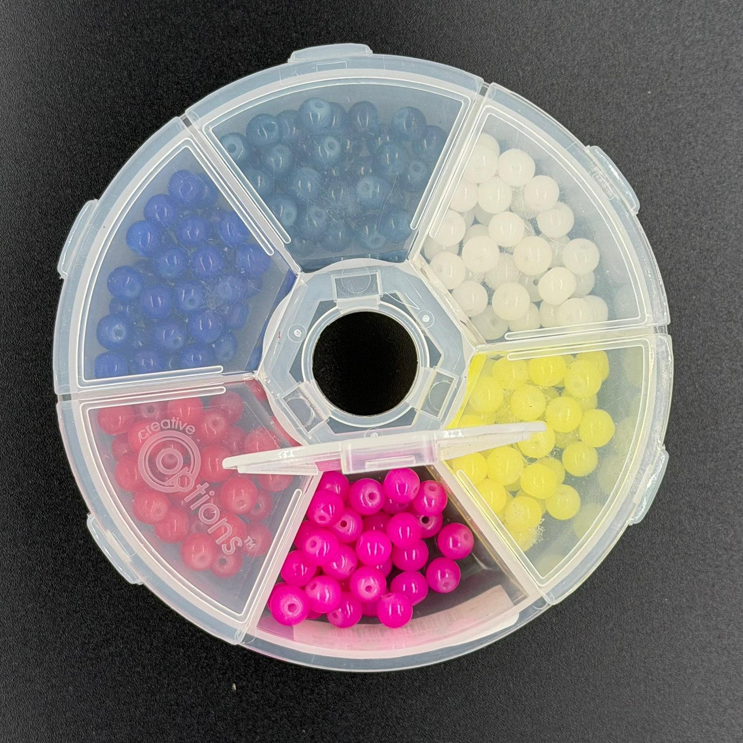 Assorted Rounded Glass Beads, 6mm