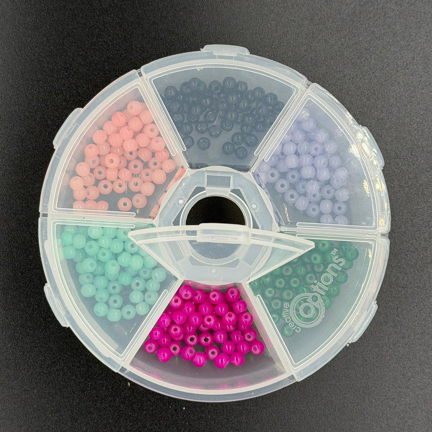 Assorted Rounded Glass Beads, 4mm