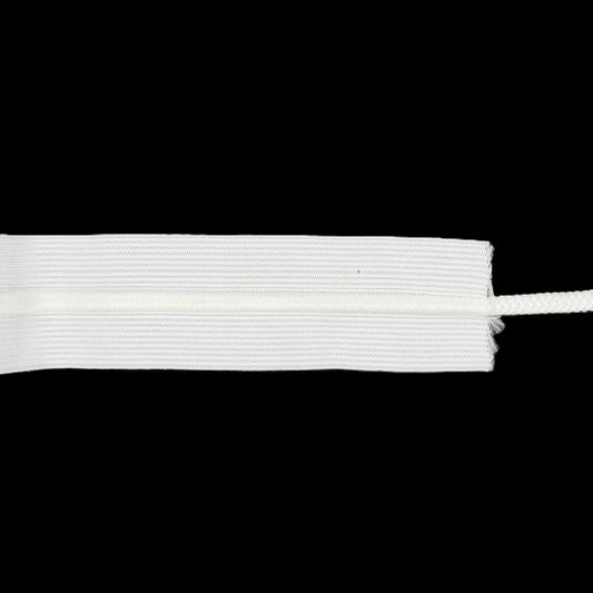Trim Elastic With Cord, White, 35/40mm